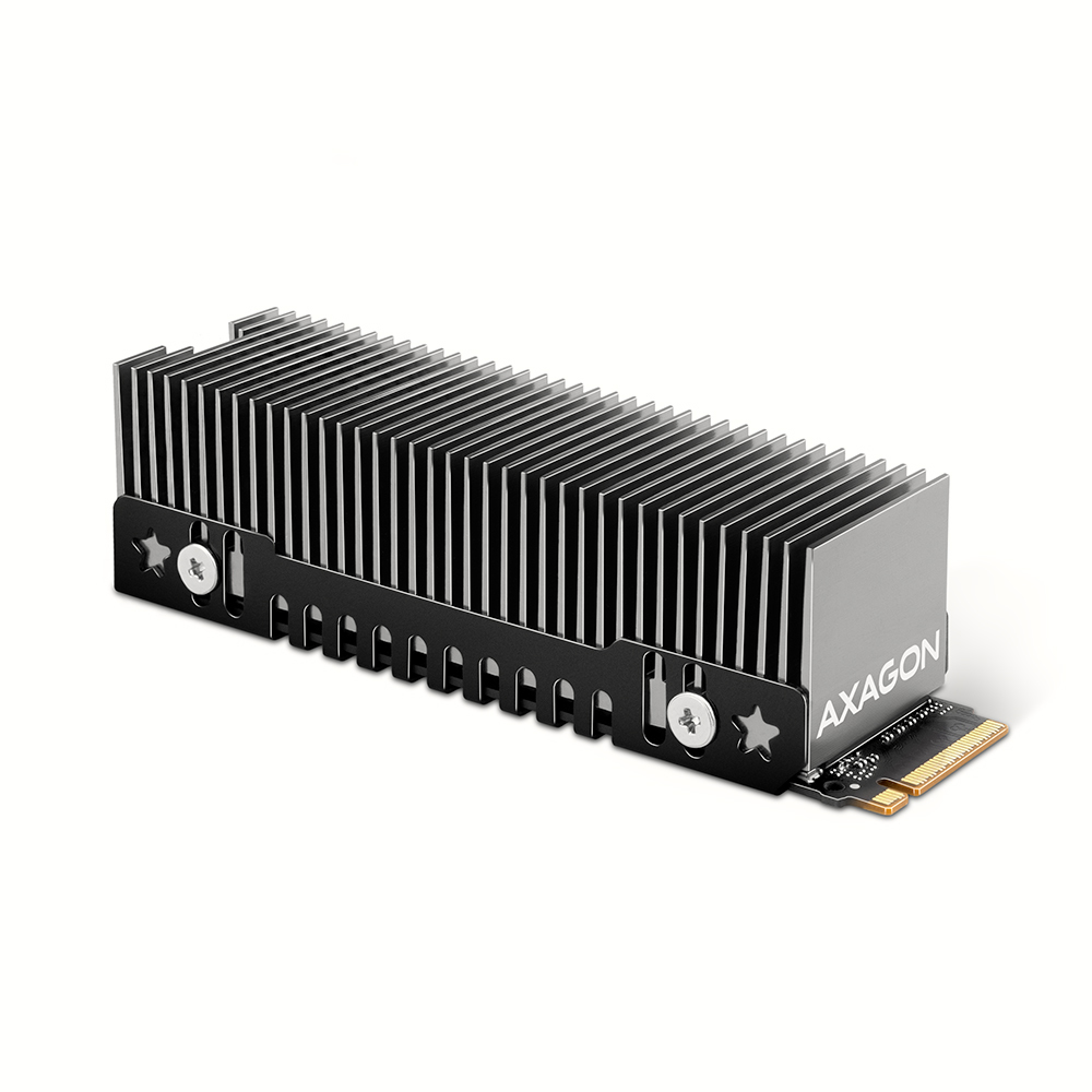 [CLR-M2XT] Axagon CLR-M2XT M.2 SSD Passivkühler Aluminium - 2280 M.2 NVMe SSD, Unità allo stato solido Dissipatore di calore/Radiatore Nero, Grigio 1 pz