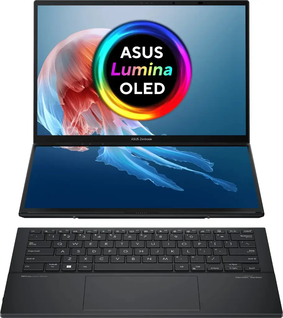 [90NB12U1-M00E40] ASUS Zenbook Duo OLED UX8406MA-PZ286W Intel Core Ultra 7 155H Ibrido (2 in 1) 35,6 cm (14") Touch screen 3K 16 GB LPDDR5x-SDRAM 1 TB SSD Wi-Fi 6E (802.11ax) Windows 11 Home Grigio