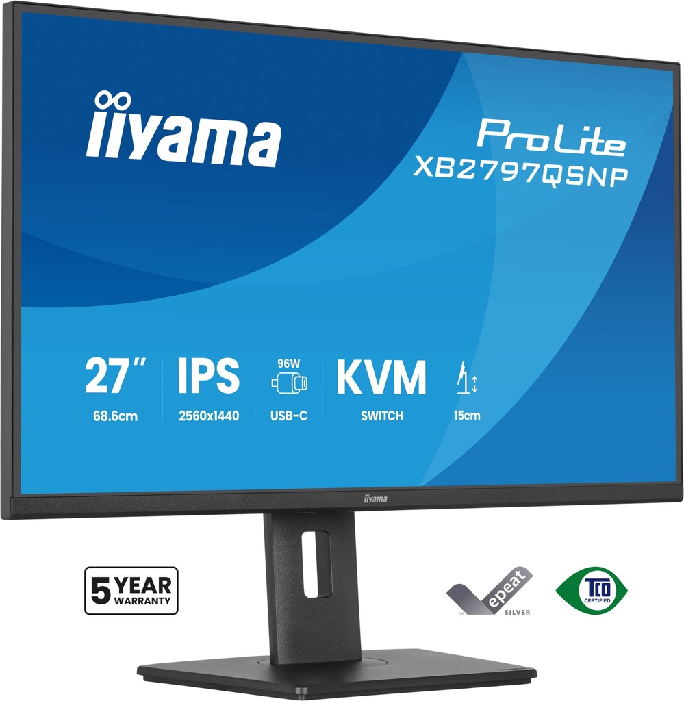 [XB2797QSNP-B1] iiyama ProLite XB2797QSNP-B1 Monitor PC 68,6 cm (27") 2560 x 1440 Pixel Quad HD LCD Nero