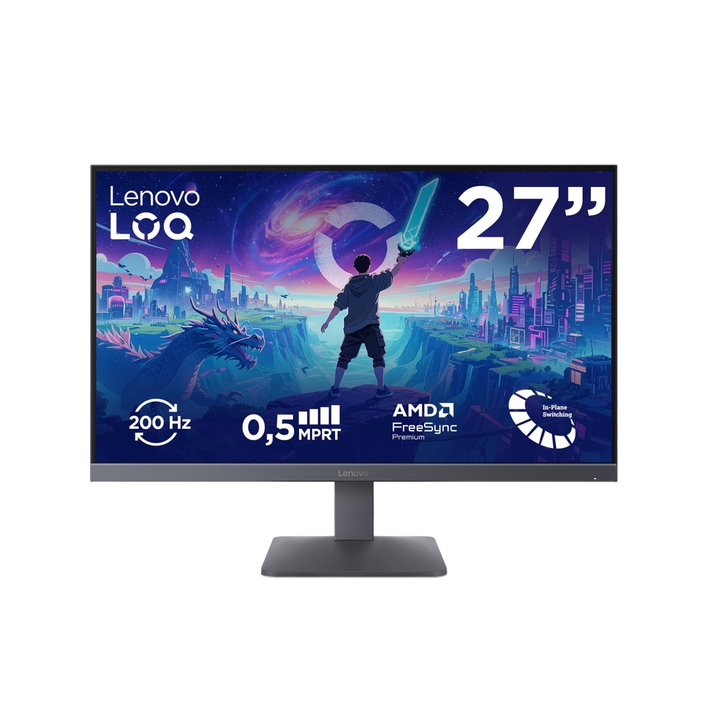 [68F2GACBEU] Lenovo LOQ 27-10 - Monitor Gaming 27" IPS Flat FHD 1920x1080 0 200Hz 0.5ms - AMD FreeSync Premium + VESA AdaptiveSync 2xHDMI 2.1 + 1xDP 1.4 - Stand Tilt Cavo DP incluso