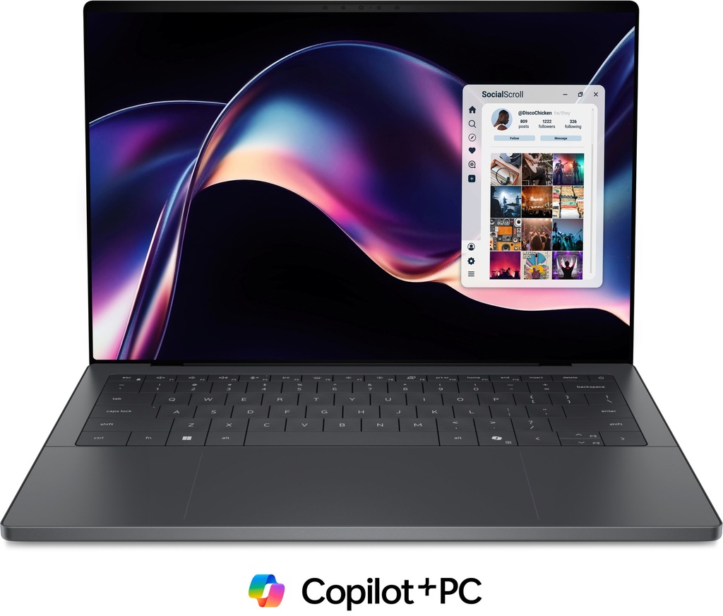 DELL XPS 14 DA14260 Copilot+ PC Intel Core Ultra X7 358H Computer portatile 35,6 cm (14") Touch screen 2.8K 32 GB LPDDR5x-SDRAM 1 TB SSD Wi-Fi 7 (802.11be) Windows 11 Pro Italiano Grafite