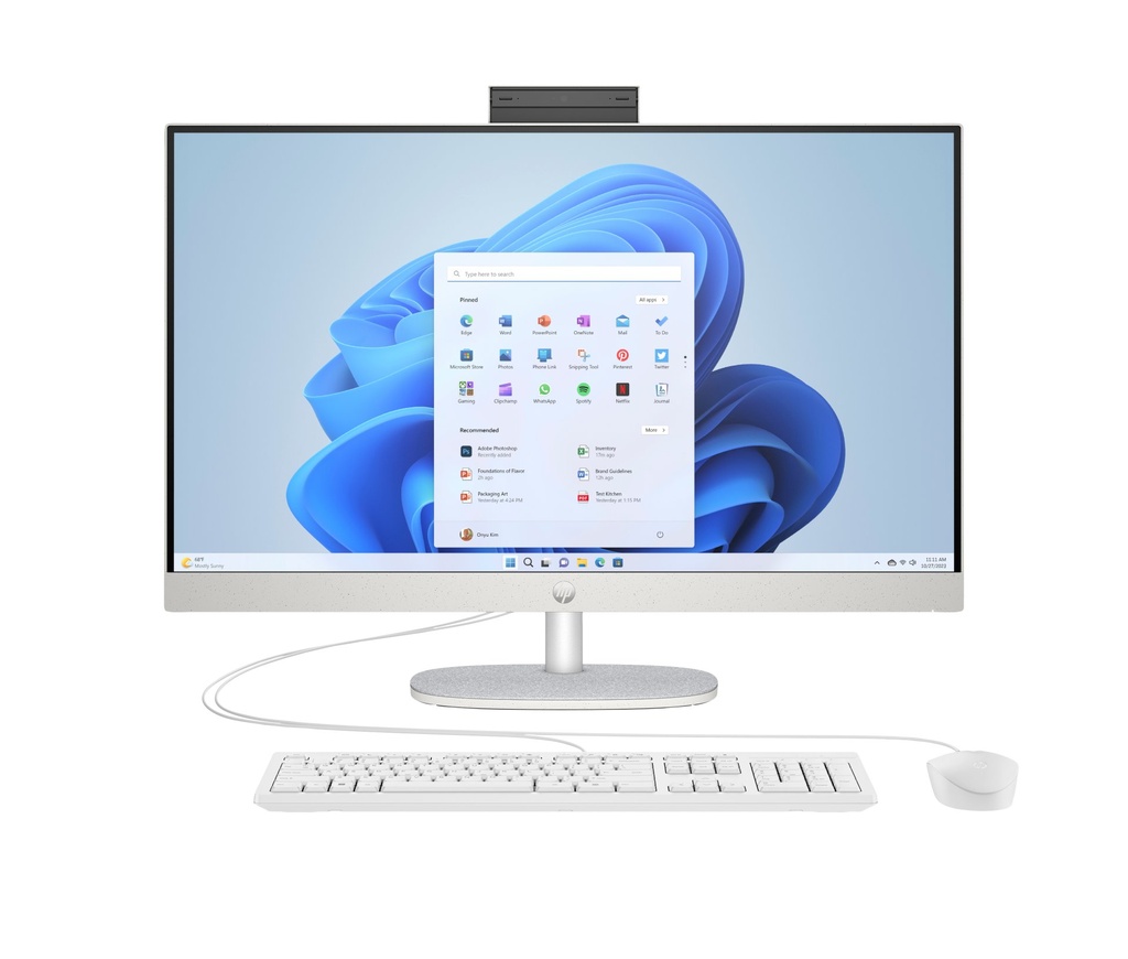 [D90FGEA#ABZ] HP 27 inch All-in-One 27-cr1019nl PC Intel Core Ultra 7 155U 68,6 cm (27") 1920 x 1080 Pixel 16 GB DDR5-SDRAM 512 GB SSD Windows 11 Home Wi-Fi 6 (802.11ax) AI PC Bianco