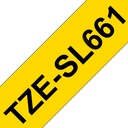 Nastro Brother Nero su giallo TZe-SL661  36 mm di larghezza