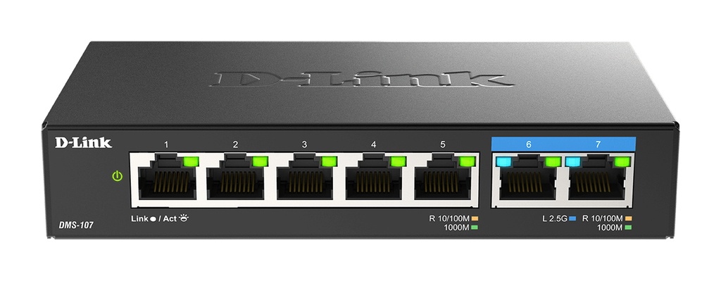 [DMS-107/E] D-Link DMS-107/E switch di rete Non gestito Gigabit Ethernet (10/100/1000) Nero