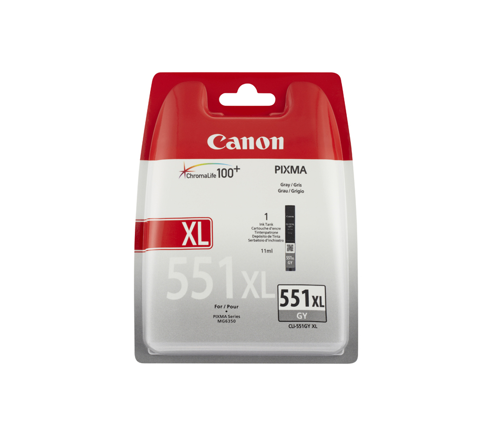 ORIGINAL Canon Cartuccia d'inchiostro Grigio CLI-551GY XL 6447B001 ~275 Seiten 11ml Cartuccie d´inchiostro