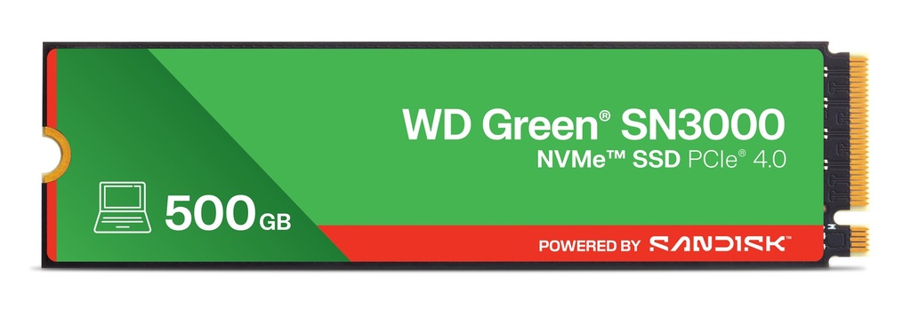 [WDS500G4G0E] Western Digital Green WD SN3000 NVMe 500 GB M.2 PCI Express 4.0 QLC 3D NAND