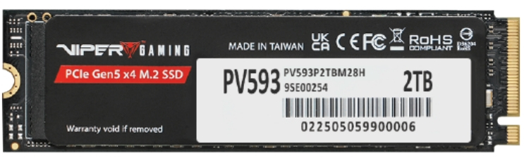 [PV593P2TBM28H] Patriot Memory PV593 2 TB M.2 PCI Express 5.0 NVMe 3D TLC NAND