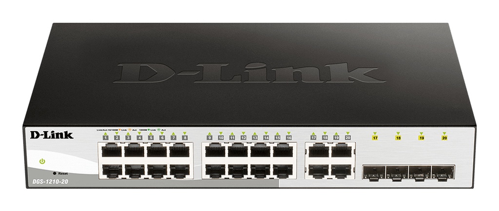 [DGS-1210-20/E] D-Link DGS-1210-20 Gestito L2 Gigabit Ethernet (10/100/1000) 1U Nero