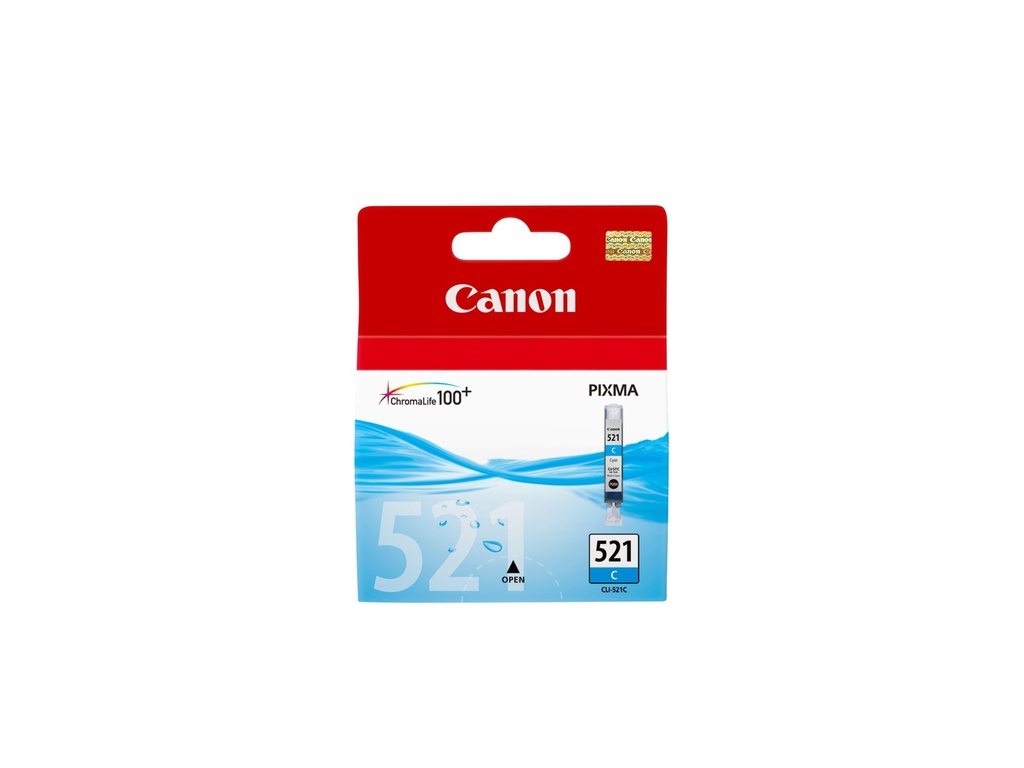 ORIGINAL Canon Cartuccia d'inchiostro ciano CLI-521c 2934B001 ~500 Seiten 9ml