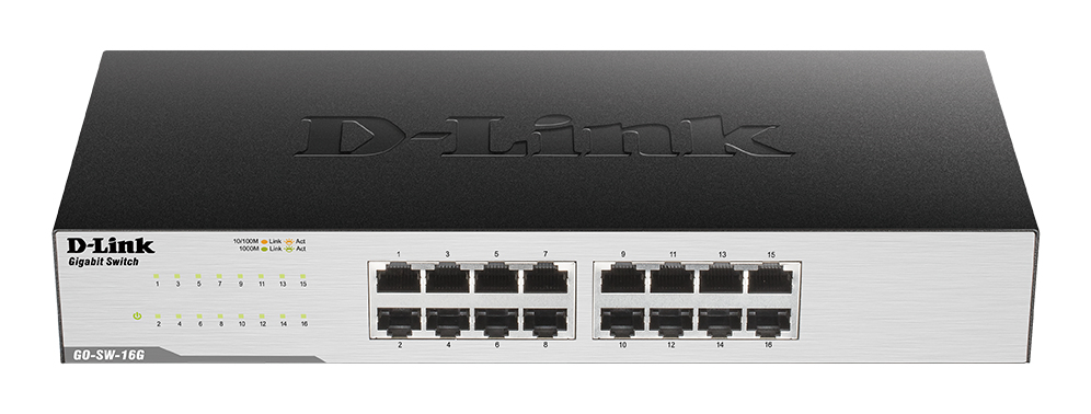 [GO-SW-16G/E] D-Link GO-SW-16G Non gestito L2 Gigabit Ethernet (10/100/1000) 1U Nero