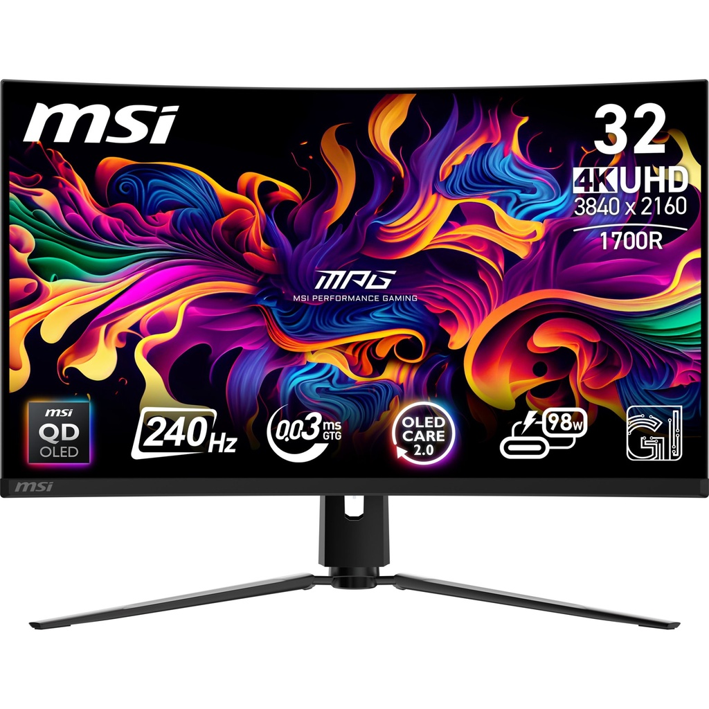[9S6-3DD64T-005] Monitor MSI MPG 321CURXDE QD-OLED 32" Nero UltraHD 4K QD-OLED Curvo USB-Hub KVM 240Hz