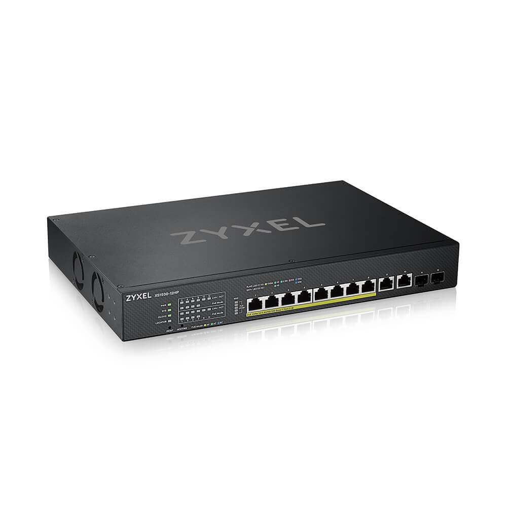 [XS1930-12HP-ZZ0101F] Zyxel XS1930-12HP-ZZ0101F switch di rete Gestito L3 10G Ethernet (100/1000/10000) Supporto Power over Ethernet (PoE) Nero