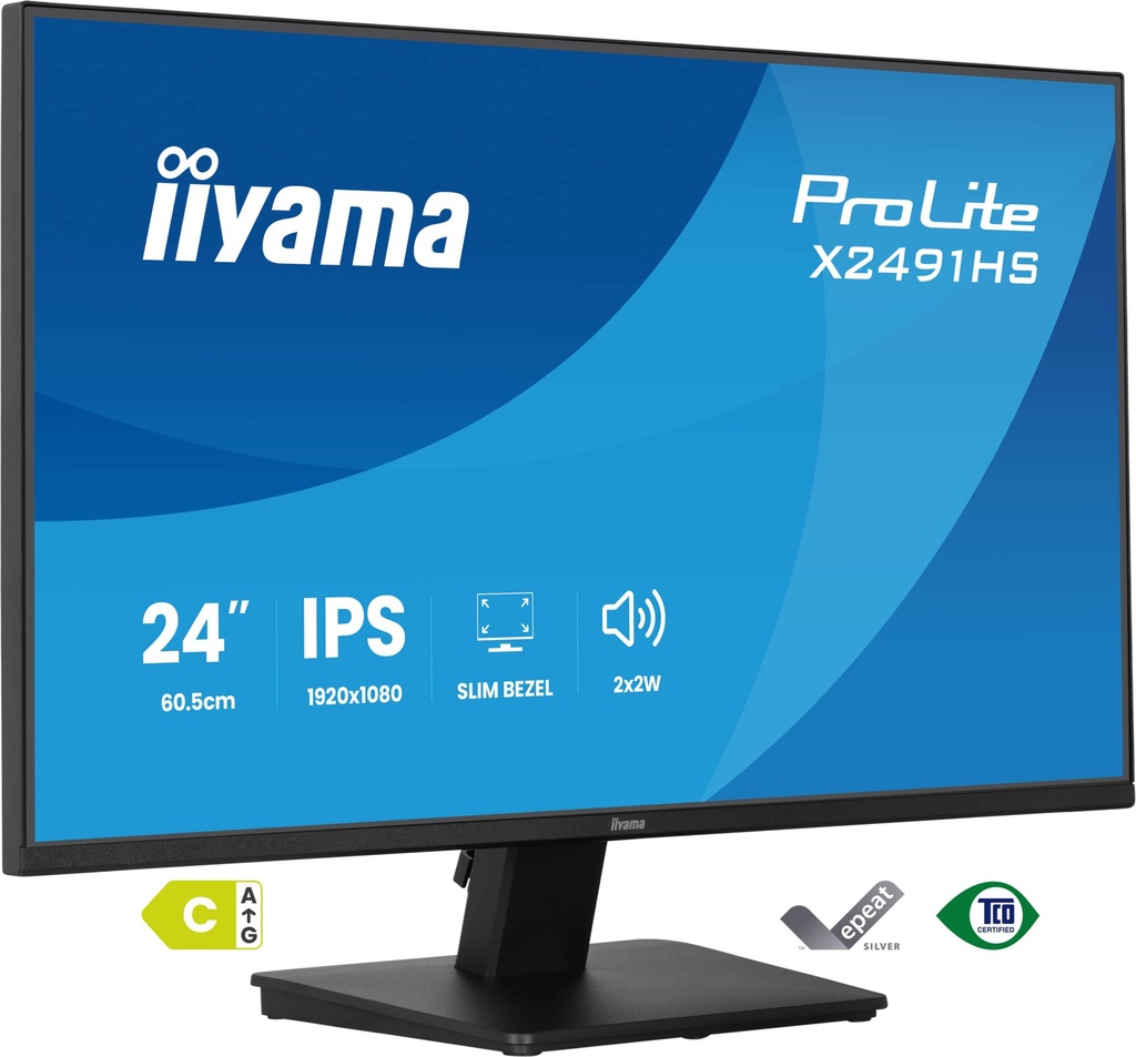 [X2491HS-B1] iiyama ProLite X2491HS-B1 Monitor PC 60,5 cm (23.8") 1920 x 1080 Pixel Full HD LCD Nero