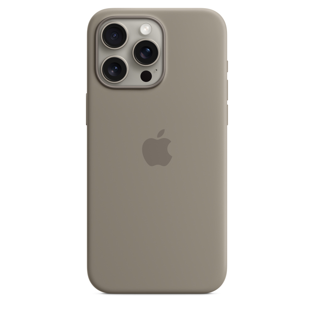 [MT1Q3ZM/A] Apple Custodia MagSafe in silicone per iPhone 15 Pro Max - Grigio creta