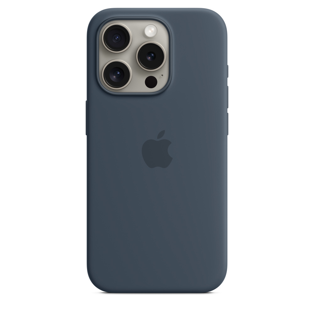 [MT1D3ZM/A] Apple Custodia MagSafe in silicone per iPhone 15 Pro - Blu Tempesta