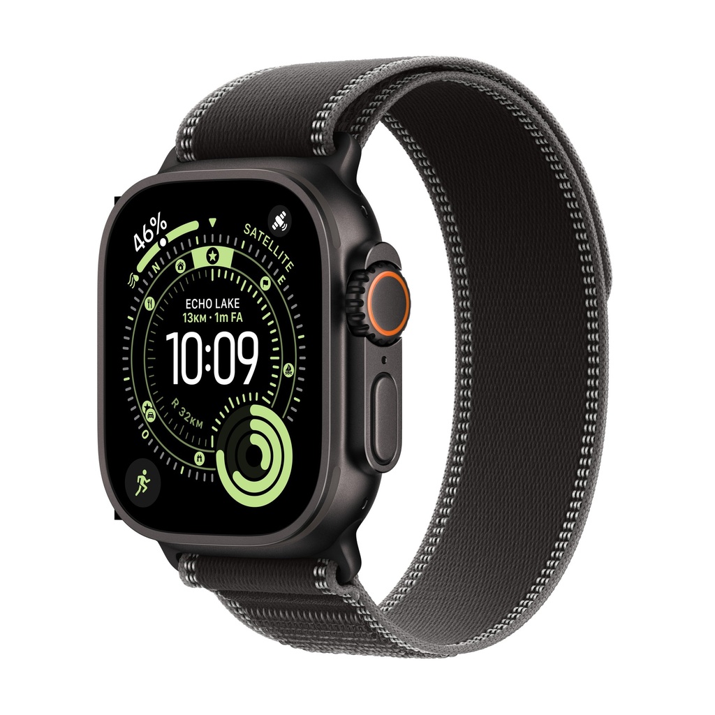 Apple Watch Ultra 3 GPS + Cellular 49mm Black Titanium Case with Black/Charcoal Trail Loop - M/L