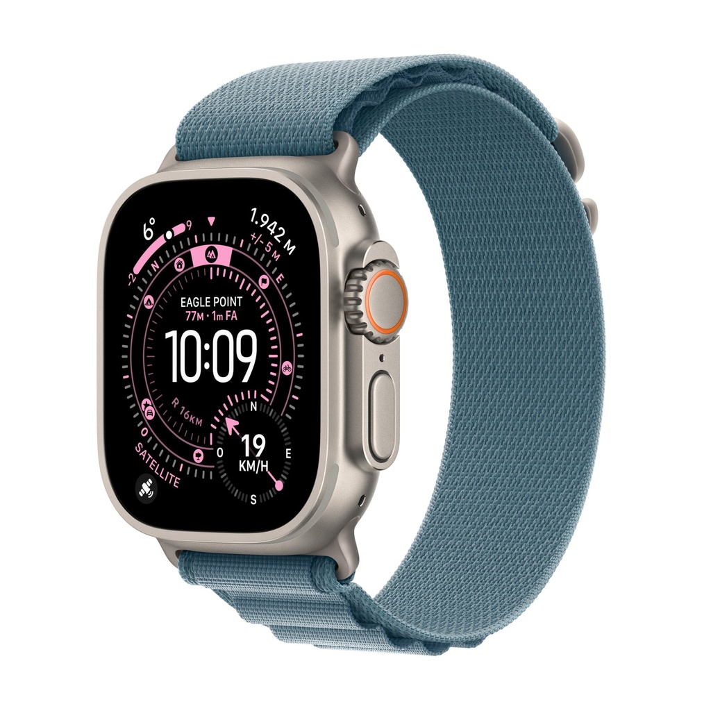 Apple Watch Ultra 3 GPS + Cellular 49mm Natural Titanium Case with Light Blue Alpine Loop - Medium