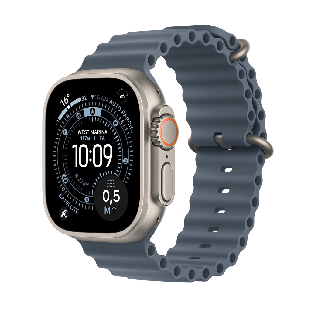 Apple Watch Ultra 3 GPS + Cellular 49mm Natural Titanium Case with Anchor Blue Ocean Band