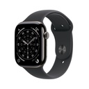 Apple Watch Series 11 GPS + Cellular 46mm Slate Titanium Case with Black Sport Band - M/L