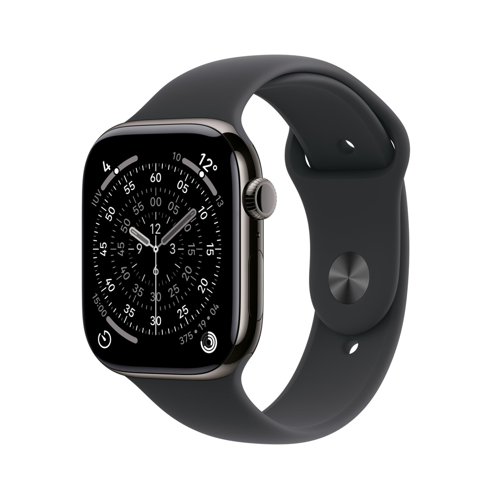 Apple Watch Series 11 GPS + Cellular 46mm Slate Titanium Case with Black Sport Band - S/M