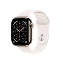 Apple Watch Series 11 GPS + Cellular 42mm Gold Titanium Case with Light Blush Sport Band - M/L