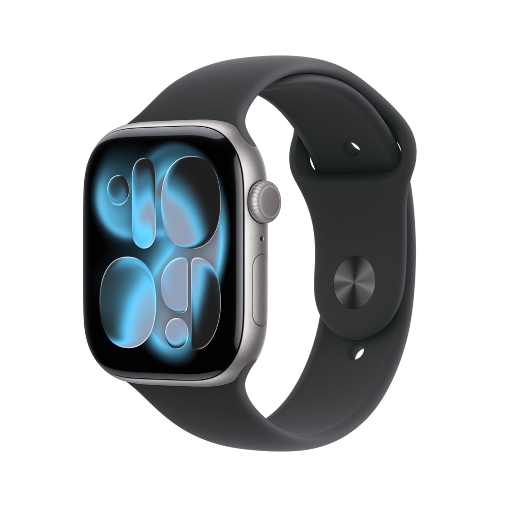 [MEV04QL/A] Apple Watch Series 11 GPS 46mm Cassa Alluminio Grigio Siderale con Sport Band Nero - S/M