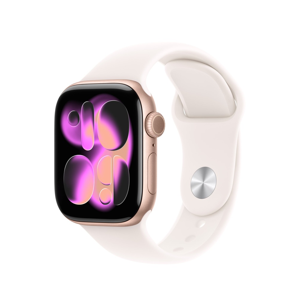 [MEU04QL/A] Apple Watch Series 11 GPS 42mm Rose Gold Aluminium Case with Light Blush Sport Band - S/M
