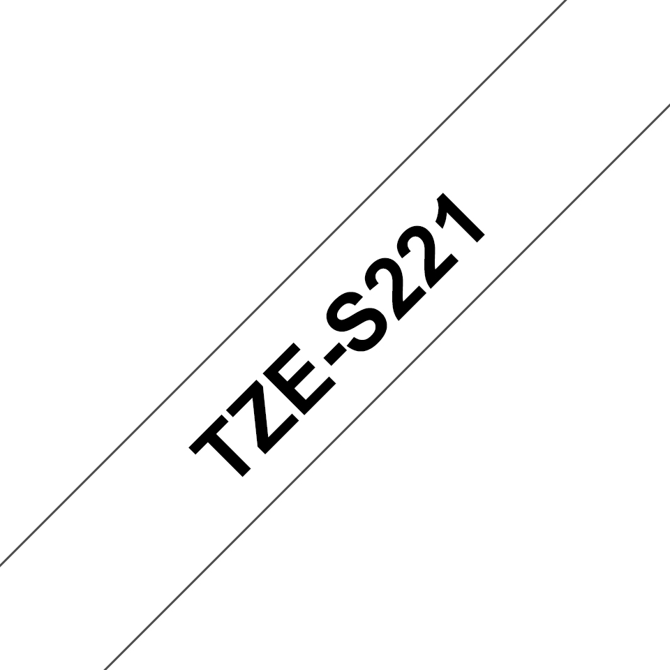 ORIGINAL Brother Nastro Nero su bianco TZe-S221 TZ-S221 9 mm x 8 m, laminato
