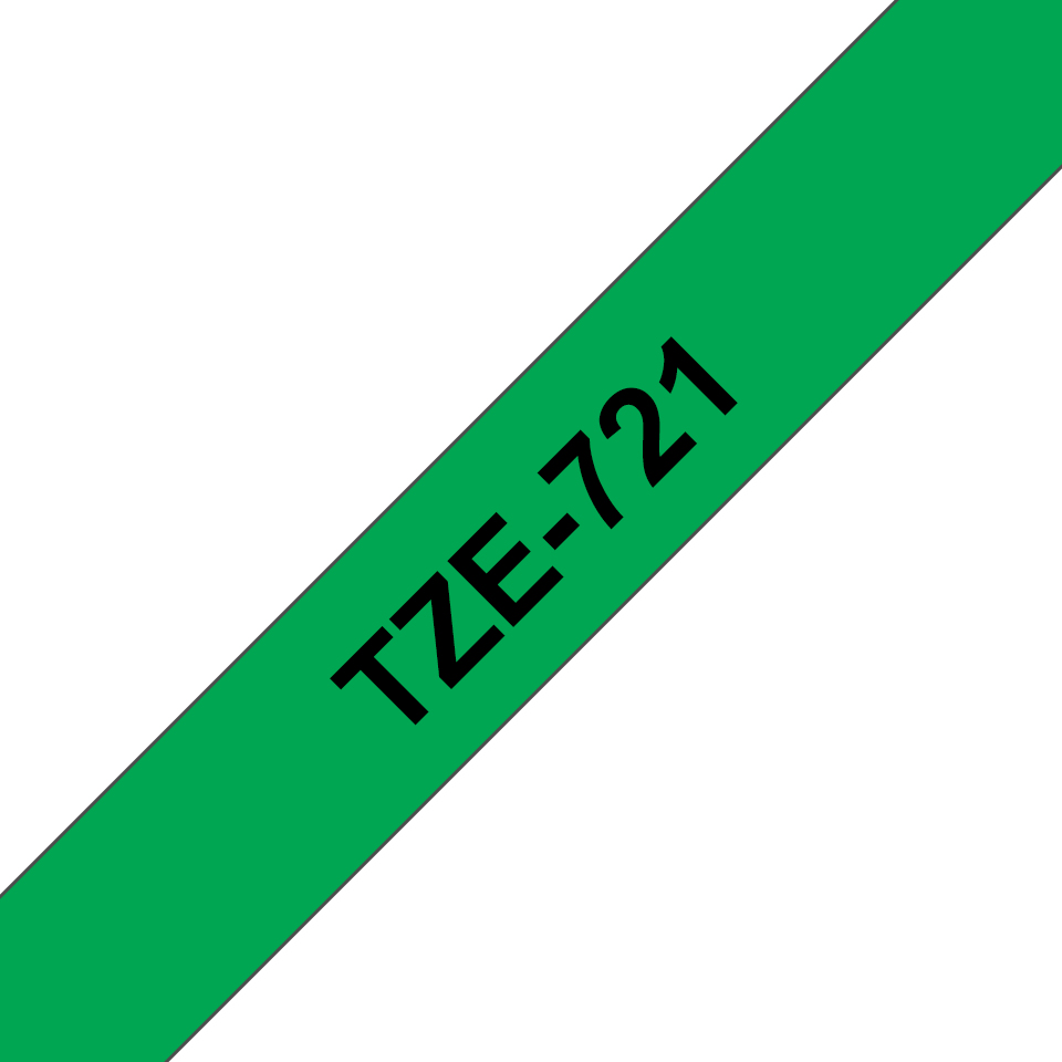 ORIGINAL Brother Nastro Nero su verde TZe-721 TZ-721 9 mm x 8 m, laminato