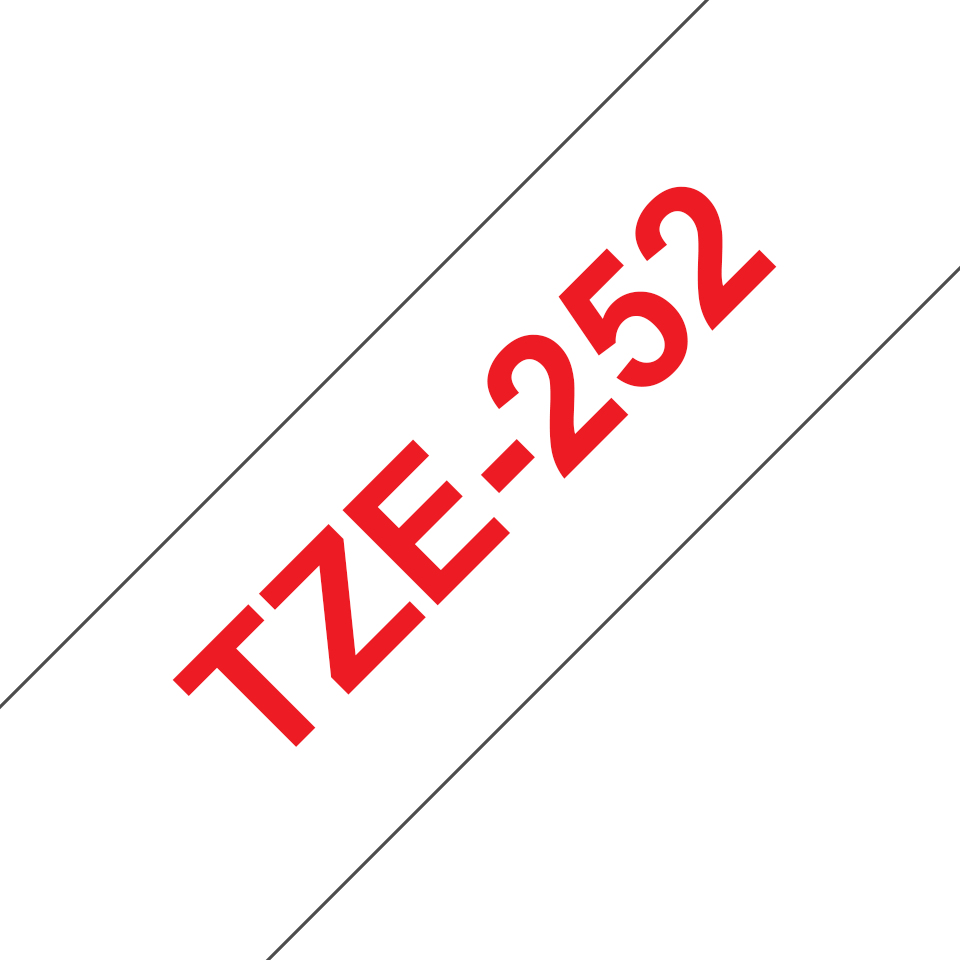 [TZe-252] ORIGINAL Brother Nastro Rosso su bianco TZe-252 TZ-252 24 mm x 8 m, laminato