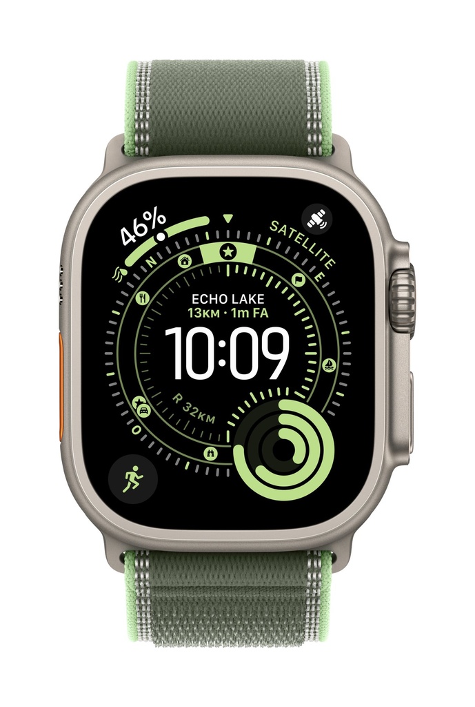 Apple Trail Loop verde/neon (49 mm) - S/M - Titanio naturale