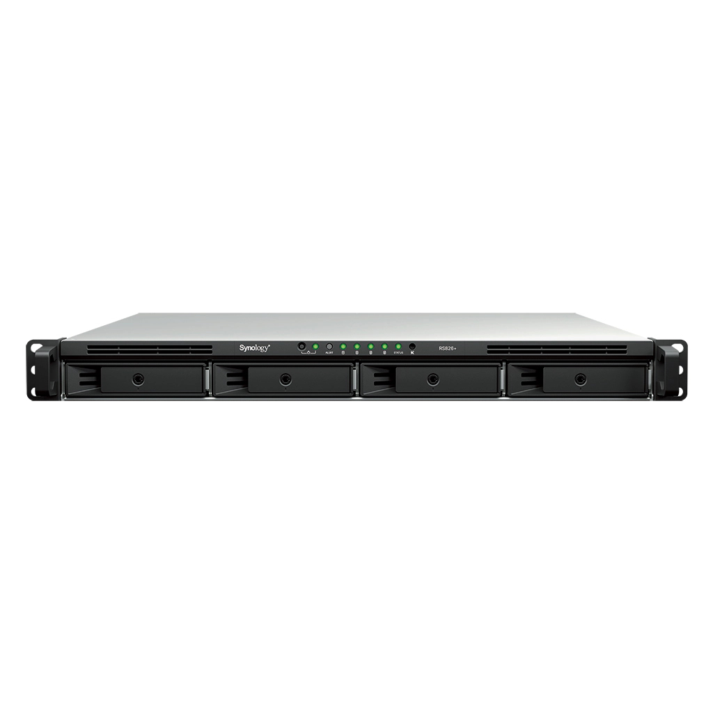 Synology RackStation RS826+ server NAS e di archiviazione Rack (1U) AMD Ryzen V1500B 4 GB DDR4 0 TB DiskStation Manager Nero, Grigio