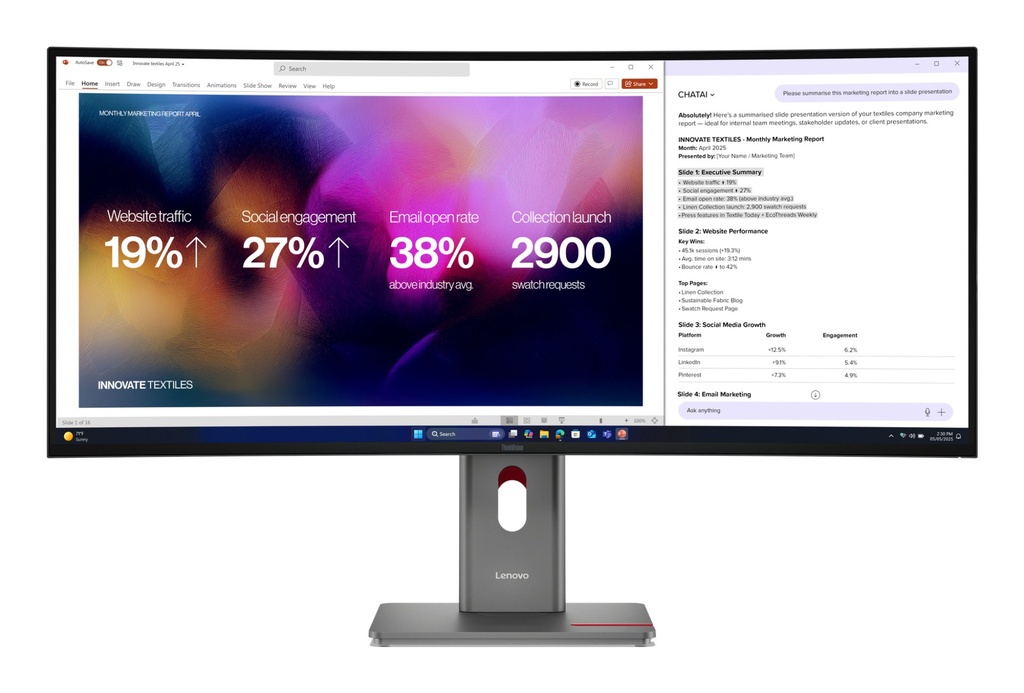 [64B4XAT1EU] Lenovo ThinkVision P40WD-40 Monitor