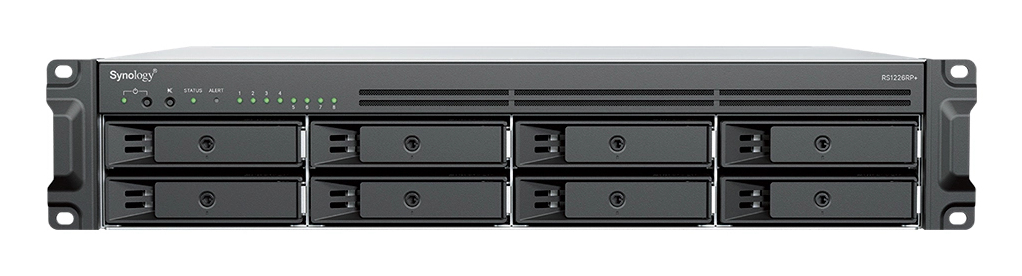 Synology RackStation RS1226RP+ server NAS e di archiviazione Armadio (2U) AMD Ryzen V1500B 4 GB DDR4 0 TB Synology DSM Nero
