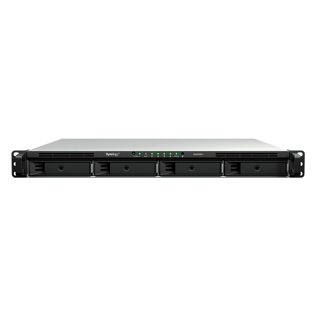 Synology RackStation RS826RP+ server NAS e di archiviazione Rack (1U) AMD Ryzen V1500B 4 GB DDR4 0 TB DiskStation Manager Nero, Grigio