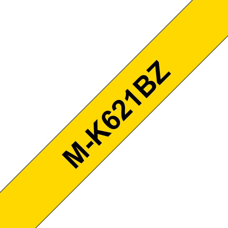 [M-K621BZ] ORIGINAL Brother Nastro Nero su giallo M-K621BZ M-K621 9 mm x 8 m, non laminato