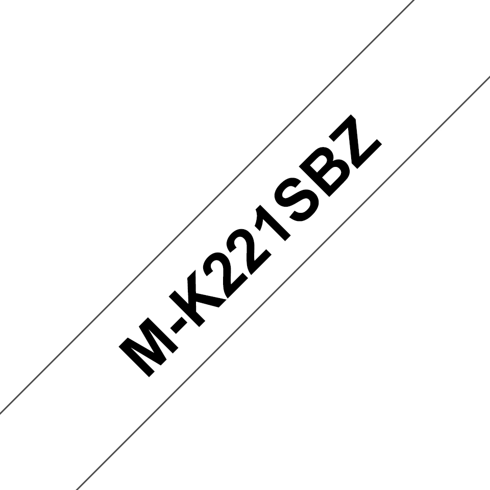 ORIGINAL Brother Nastro Nero su bianco M-K221SBZ M-K221S 9 mm x 4 m, non laminato