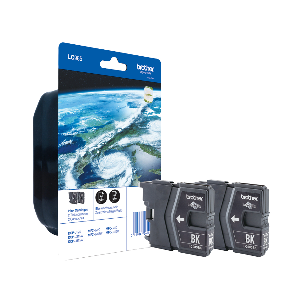 ORIGINAL Brother Multipack nero LC-985-BK LC985BKBP2DR ~600 Seiten 2 cartucce d'inchiostro LC-985BK