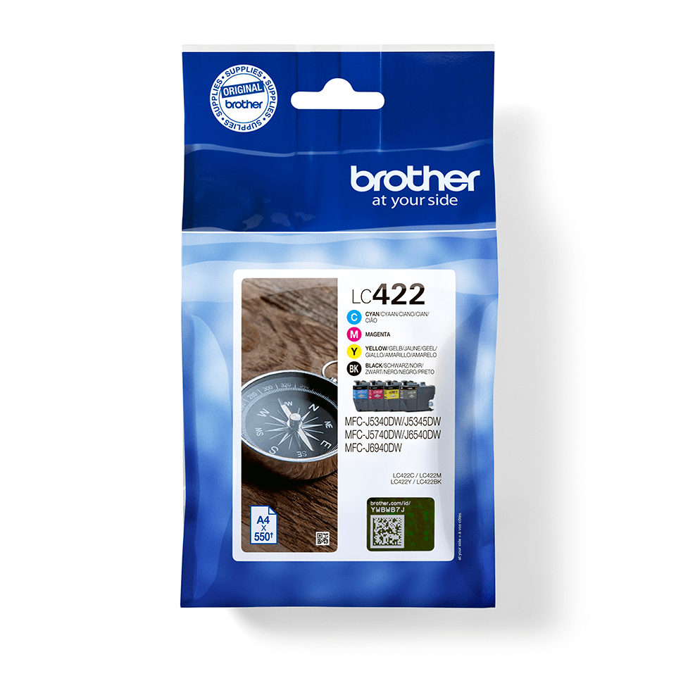 Cartuccia Multi Pack Brother  nero / ciano / magenta / giallo LC-422 LC422VAL ~2200 pagine