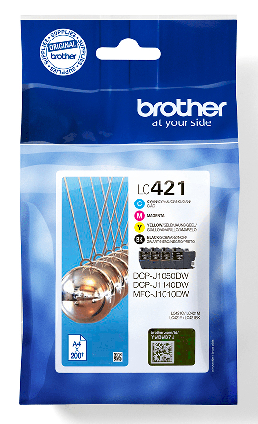 ORIGINAL Brother Multipack nero / ciano / magenta / giallo LC-421 LC421VAL ~800 Seiten