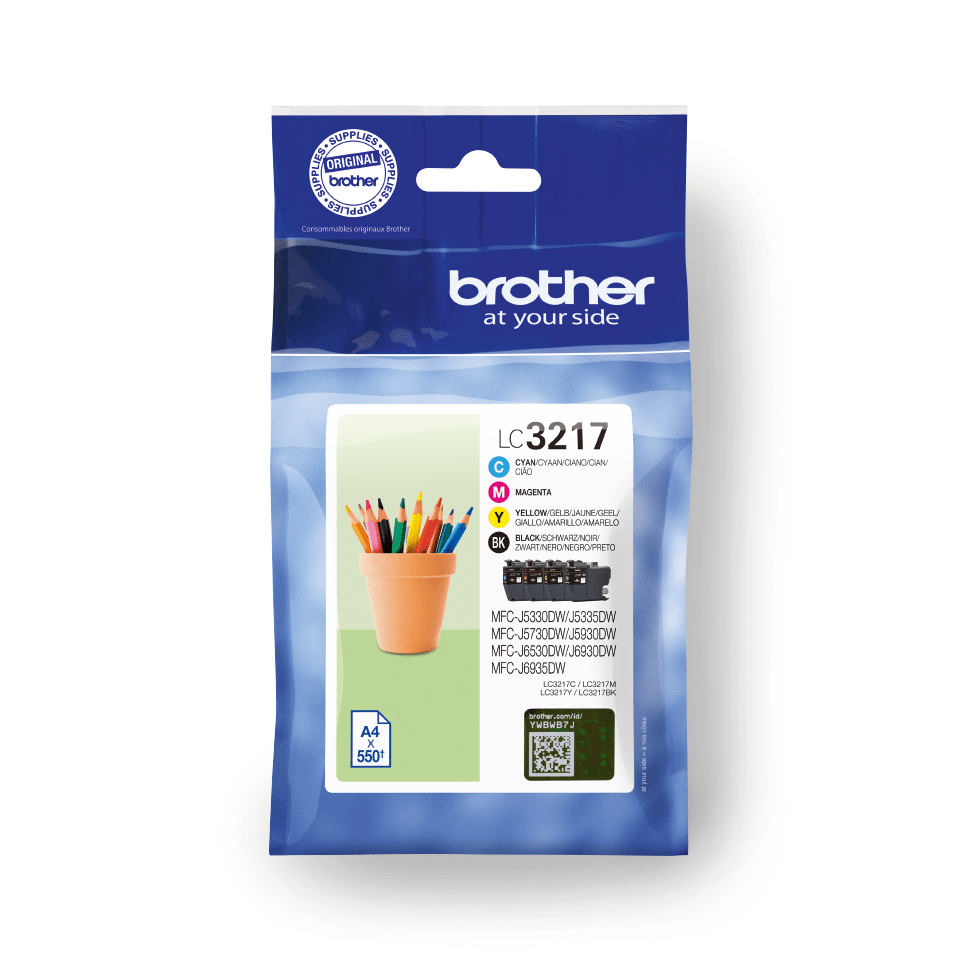 ORIGINAL Brother Multipack nero / ciano / magenta / giallo LC-3217 LC3217VALDR ~2200 Seiten