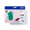 ORIGINAL Brother Value Pack nero / ciano / magenta / giallo LC-227XL+LC-225XL LC227XLVALBPDR ~4800 Seiten 1x LC227XLBK + 1x LC225XLC+ 1x LC225XLM+ 1x LC225XLY