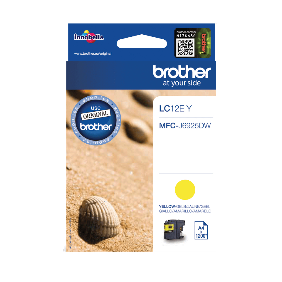 [LC12EY] ORIGINAL Brother Cartuccia d'inchiostro giallo LC12EY LC-12E ~1200 Seiten