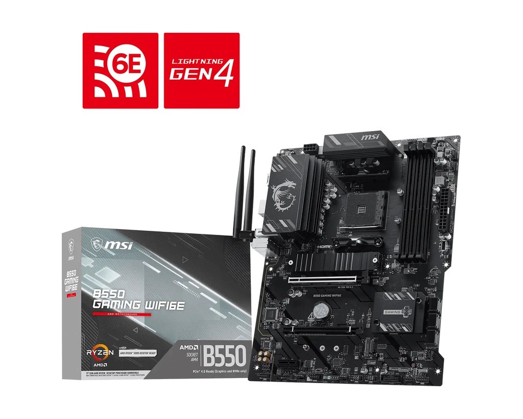 Scheda Madre MSI MPG B550 Gaming WIFI6E ATX DDR4 AM4 Nero