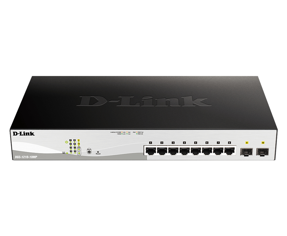 [DGS-1210-10MP/E] D-Link DGS-1210-10MP Gestito L2 Gigabit Ethernet (10/100/1000) Supporto Power over Ethernet (PoE) Nero, Grigio