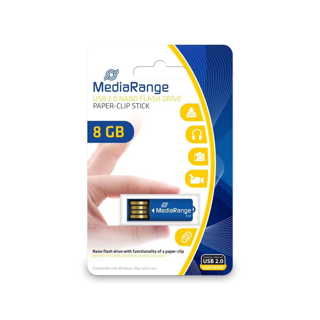 [MR975] MediaRange MR975 unità flash USB 8 GB USB tipo A 2.0 Blu