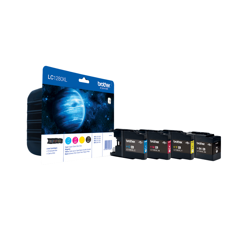 ORIGINAL Brother Multipack nero / ciano / magenta / giallo LC-1280XL LC1280XLVALBPDR ~6000 Seiten 4 cartucce d'inchiostro LC-1280XL: BK+C+M+Y