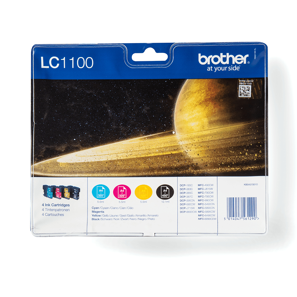 ORIGINAL Brother Multipack nero / ciano / magenta / giallo LC-1100 LC1100VALBPDR ~1425 Seiten confezione multi: bk/c/m/y