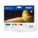 ORIGINAL Brother Multipack nero / ciano / magenta / giallo LC-1100 LC1100VALBPDR ~1425 Seiten confezione multi: bk/c/m/y