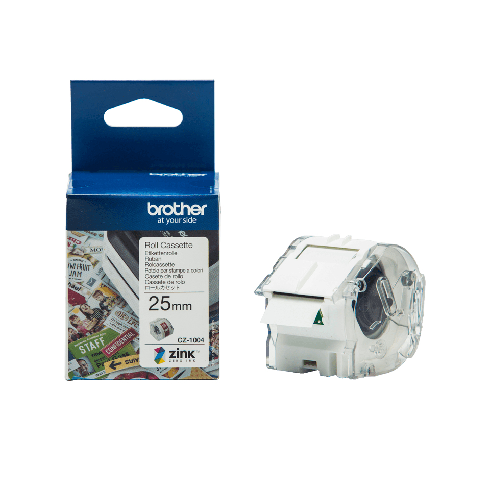 [CZ-1004] ORIGINAL Brother Etichette Bianco CZ-1004 25 mm Rotolo di etichette colorate 25 mm x 5 m, autoadesive